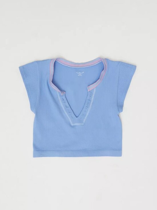 Urban Outfitters Tops - Urban Outfitters | Out From Under | Go For Gold Blue Ribbed Women's Crop Top